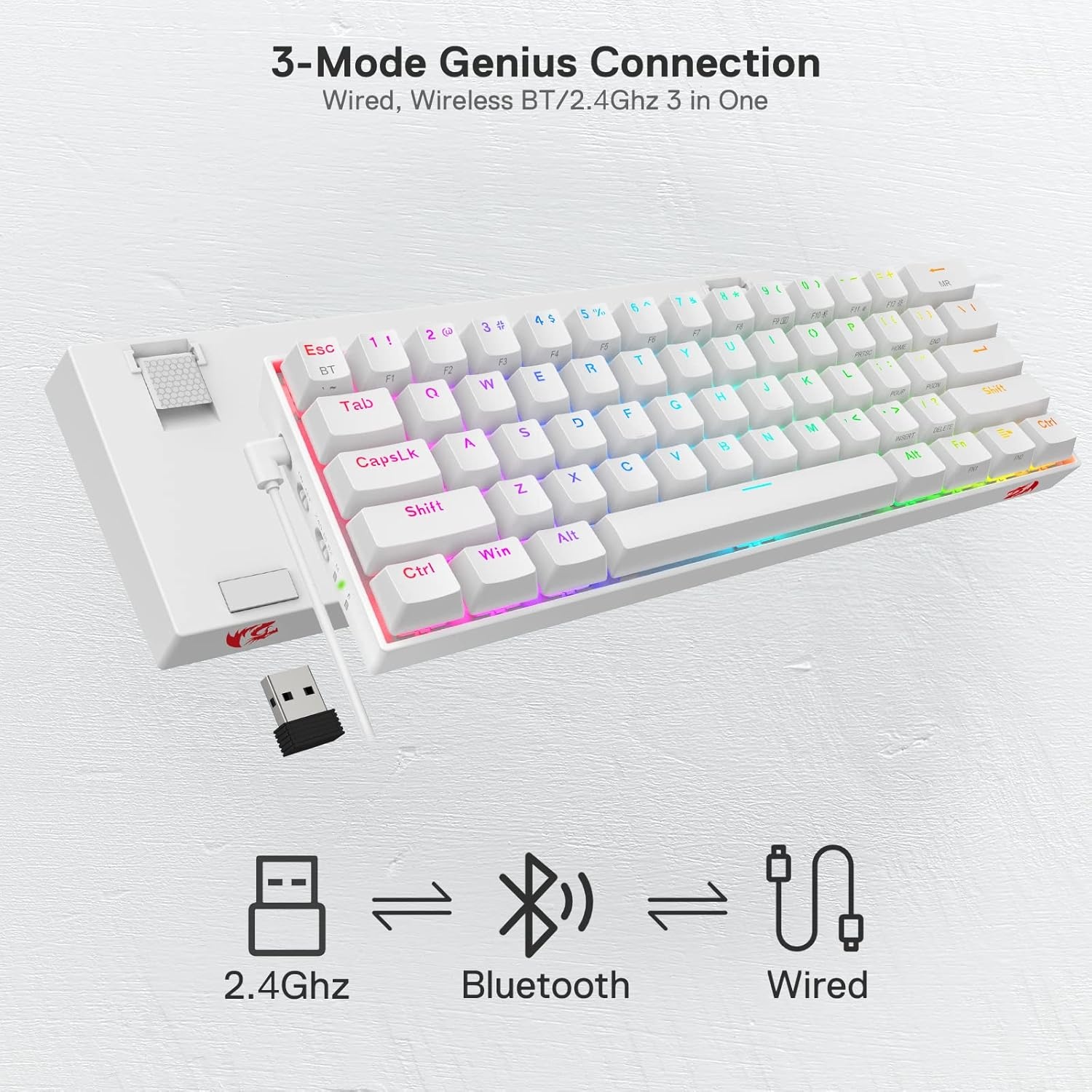 Redragon K530 Draconic Pro 60% Gaming Toetsenbord - 29% Korting!