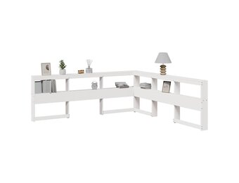 vidaXL Boekenkast Hoofdeinde L-vormig Grenenhout Wit - 35% Korting