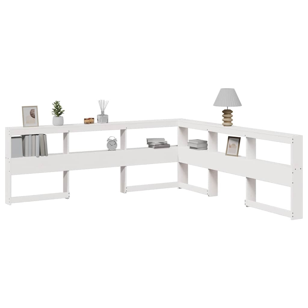 vidaXL Boekenkast Hoofdeinde L-vormig Grenenhout Wit - 35% Korting