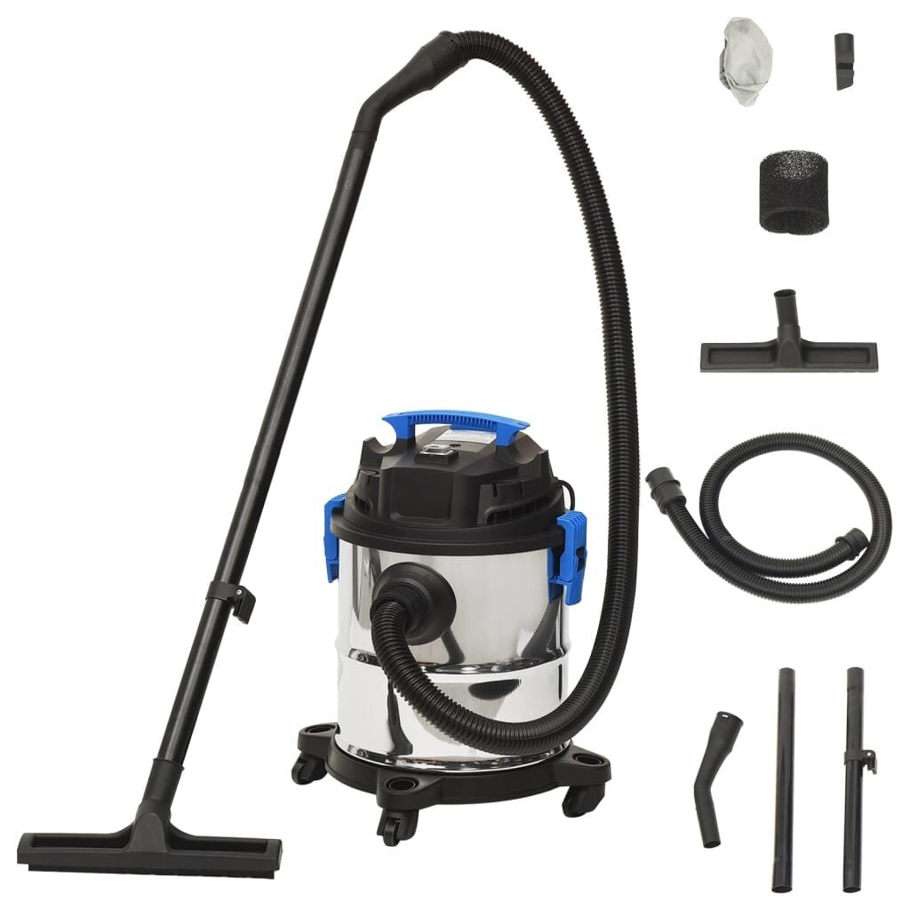 VidaXL Nat- en Droogzuiger 1200W 20L Zilver: 34% Korting!