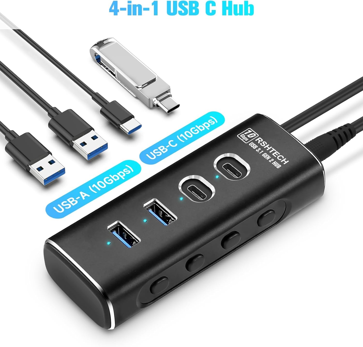 USB-C 3.2 Hub 4-poorts | 10 Gbps | 27% Korting
