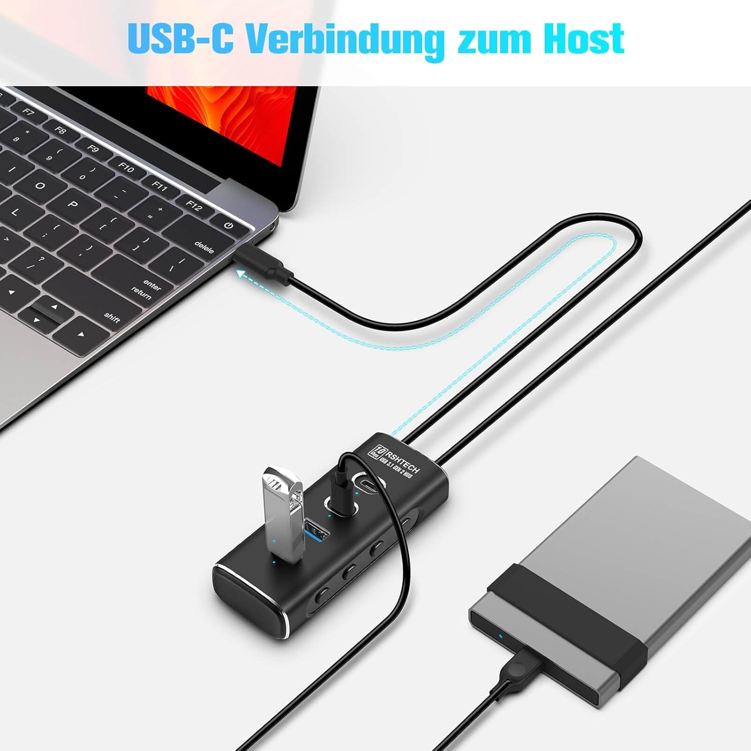USB-C 3.2 Hub 4-poorts | 10 Gbps | 27% Korting