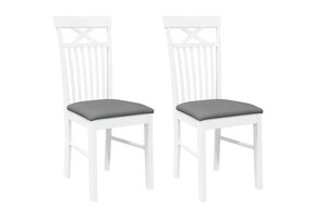 vidaXL Eetkamerstoelen Massief Rubberhout Wit (2 stuks) - 57% Korting