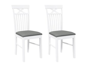 vidaXL Eetkamerstoelen Massief Hout - Wit (2 stuks)