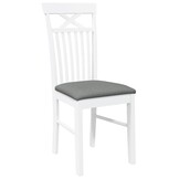 vidaXL Eetkamerstoelen Massief Hout - Wit (2 stuks)