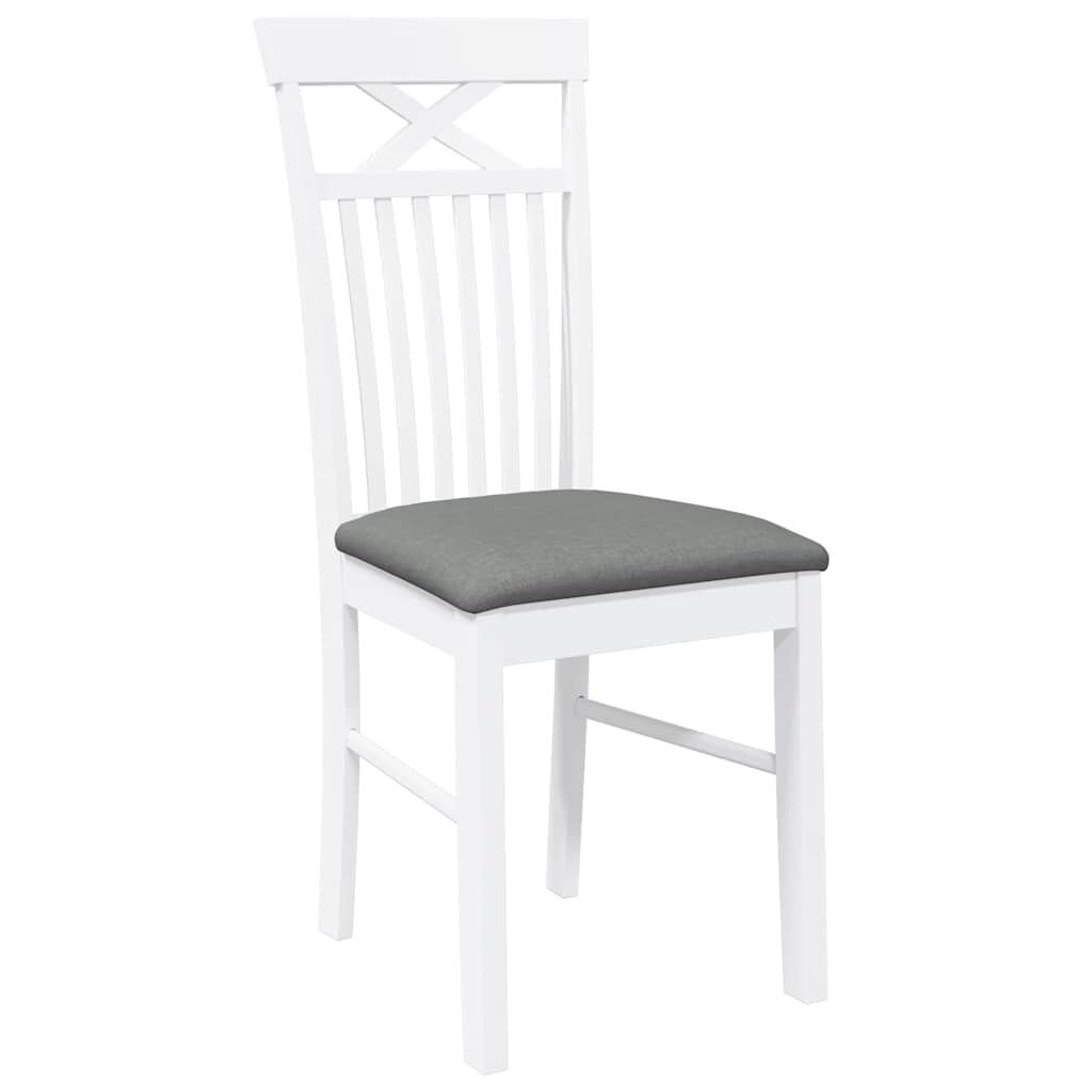 vidaXL Eetkamerstoelen Massief Hout - Wit (2 stuks)
