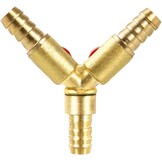 3-weg Slangkopeling T-stuk met Kogelkraan - 10mm Messing