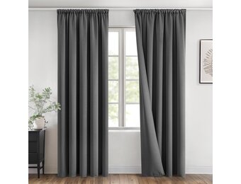 Grijze Verduisterende Gordijnen (2x) 140x280cm | 53% Korting