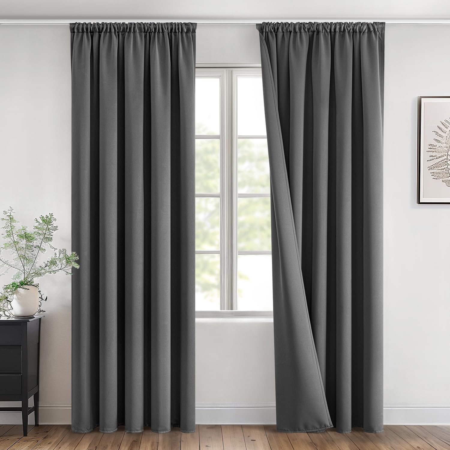 Grijze Verduisterende Gordijnen (2x) 140x280cm | 53% Korting