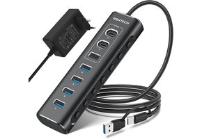 7-Poorts USB C Hub met 10Gbps Snelheid | 46% Korting