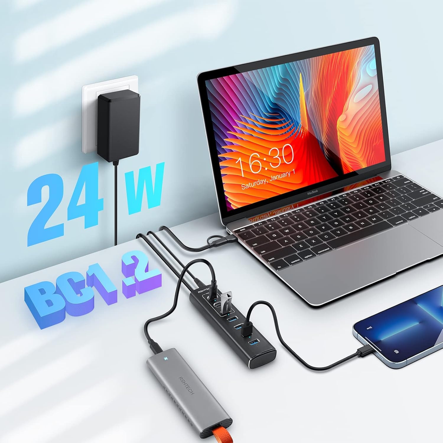 7-Poorts USB-C Hub (10 Gbps) - 34% Korting