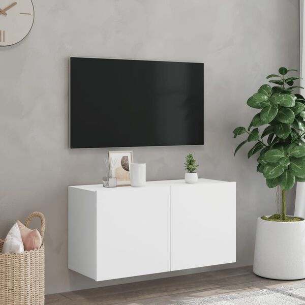 VidaXL TV-meubel Wandgemonteerd Wit - 34% Korting
