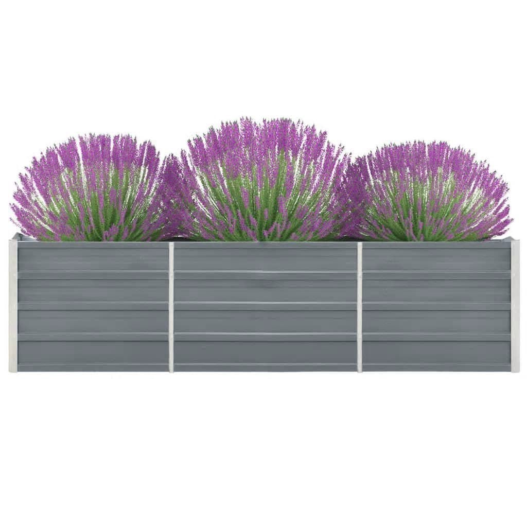Verhoogde Plantenbak 240x40x45cm - Gegalvaniseerd Staal - Grijs - 33% Korting!