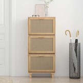 Schoenenkast 52x25x115cm Bewerkt Hout & Rattan Bruin - 47% Korting!