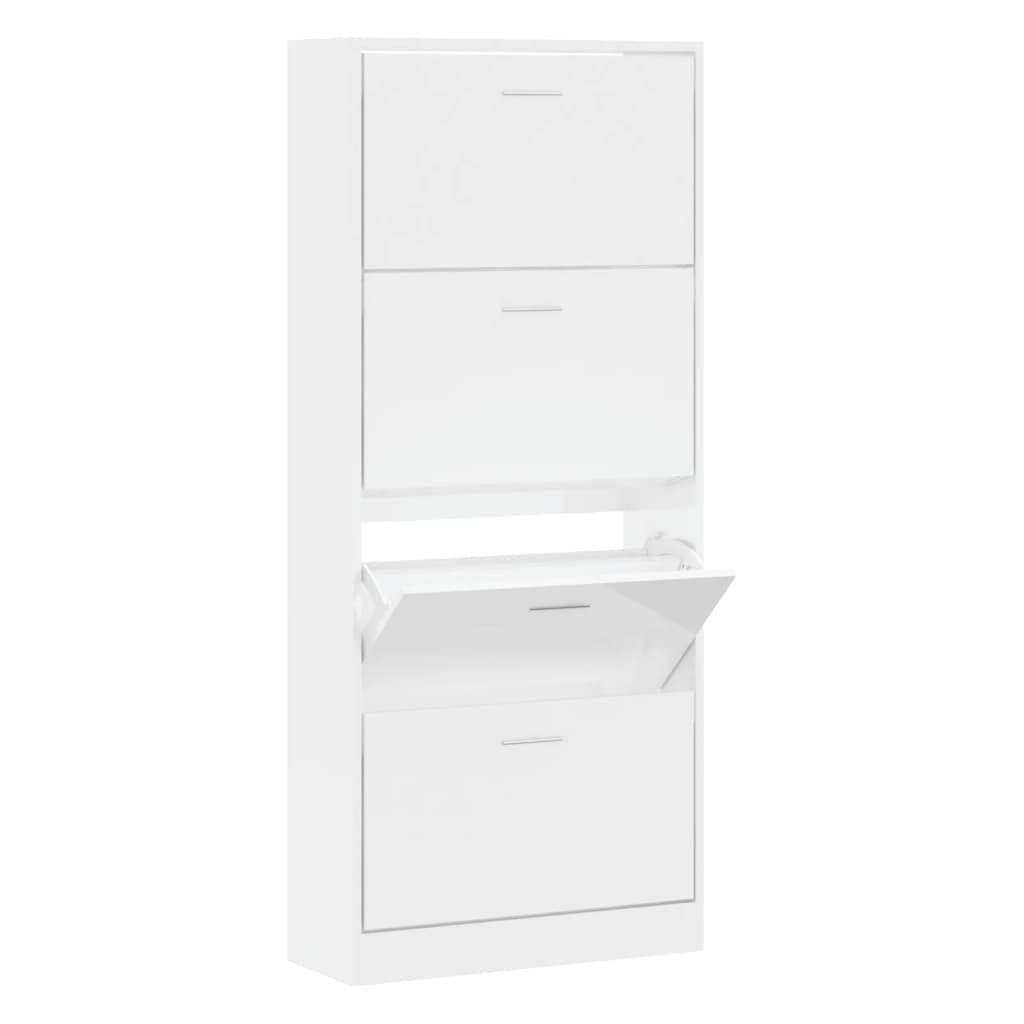 VidaXL Schoenenkast Hoogglans Wit - 73% Korting!