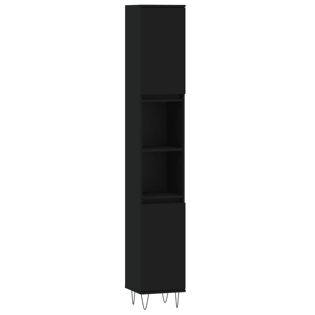 VidaXL Badkamerkast met Korting - Zwart - 30x30x190 cm