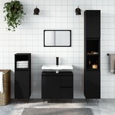 VidaXL Badkamerkast met Korting - Zwart - 30x30x190 cm