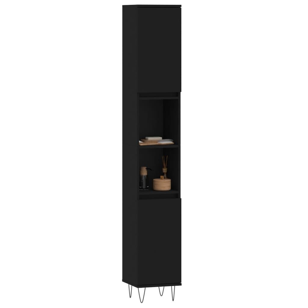 VidaXL Badkamerkast met Korting - Zwart - 30x30x190 cm