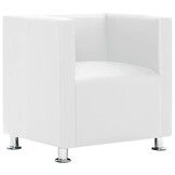 vidaXL Fauteuil Kubus Kunstleer Wit - 61% Korting!