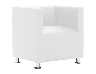 vidaXL Fauteuil Kubus Kunstleer Wit - 61% Korting!