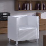 vidaXL Fauteuil Kubus Kunstleer Wit - 61% Korting!