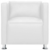 vidaXL Fauteuil Kubus Kunstleer Wit - 61% Korting!