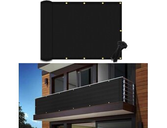 Privacyscherm Balkon Zwart 0.9x5m - 27% Korting!