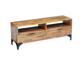 vidaXL TV-meubel Mangohout 120x35x45cm - 49% Korting