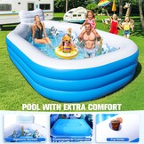 Opblaaszwembad met Zitting & Rugleuning | 320x190x64 cm | -53% Korting