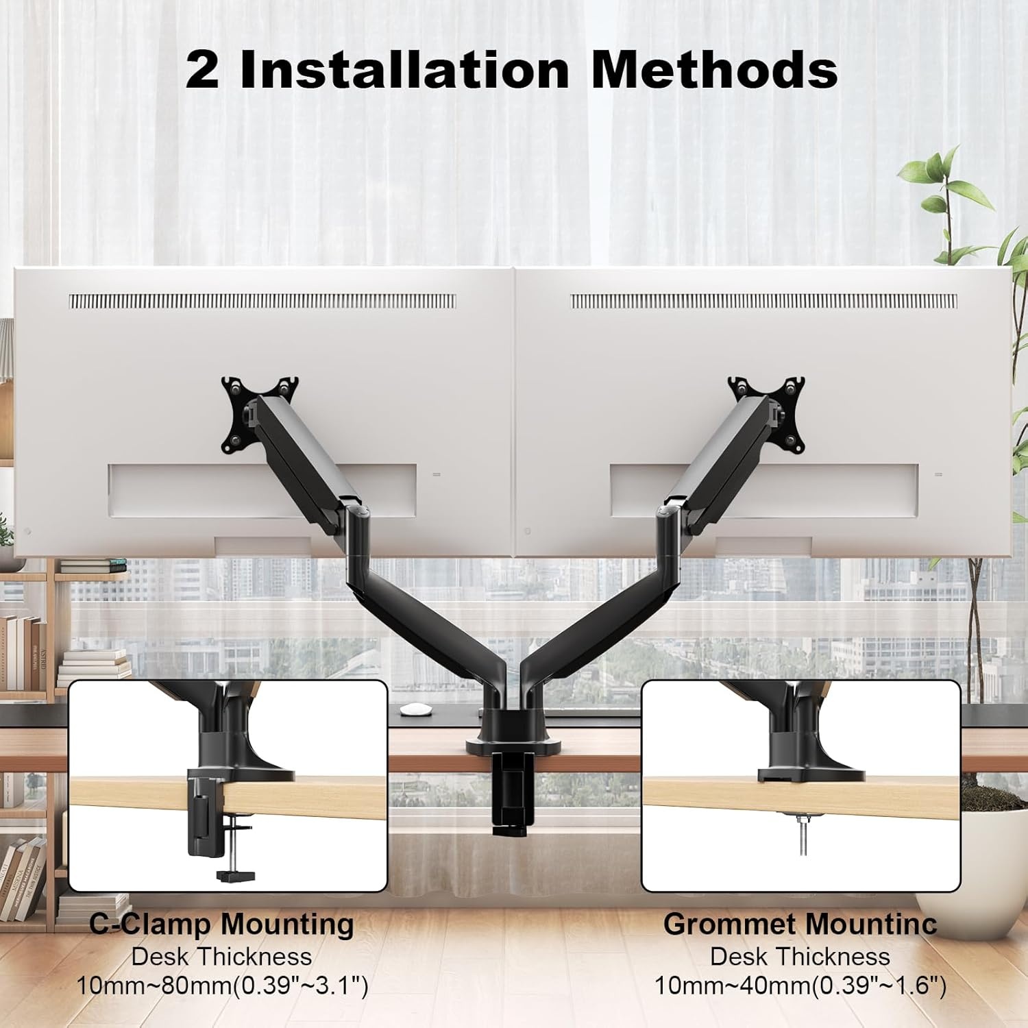 Dubbele Monitorarm - 17-35" | VESA | 15kg | Aluminium | 46% Korting!
