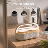 Houten Wekker Speaker met 15W Draadloze Oplader | 34% Korting