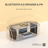 Houten Wekker Speaker met 15W Draadloze Oplader | 34% Korting