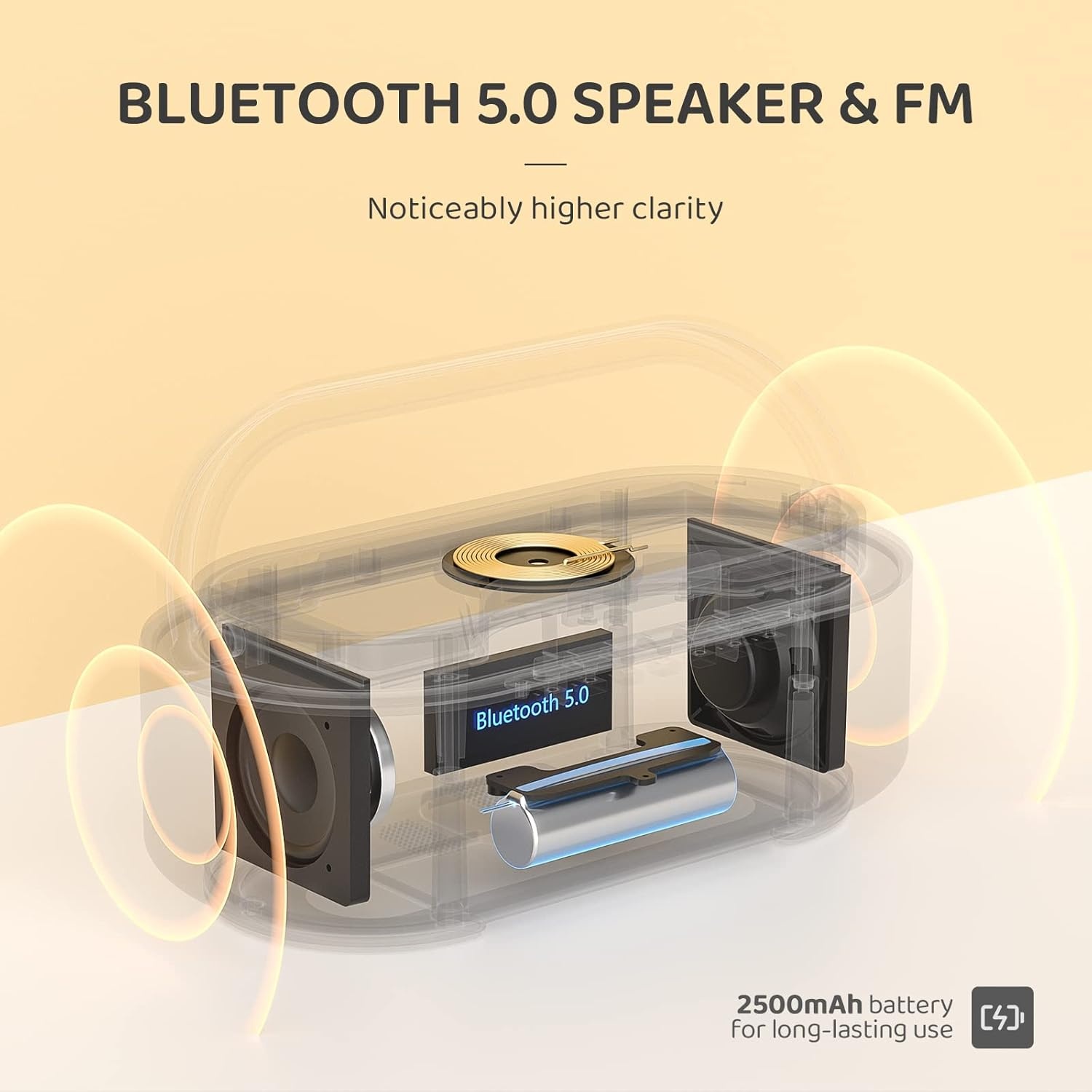 Houten Wekker Speaker met 15W Draadloze Oplader | 34% Korting