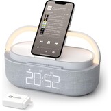 Houten Wekker Speaker met 15W Draadloze Oplader | 34% Korting