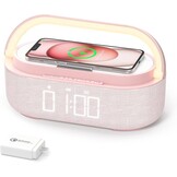 Houten Wekker Speaker met 15W Draadloze Oplader | 34% Korting