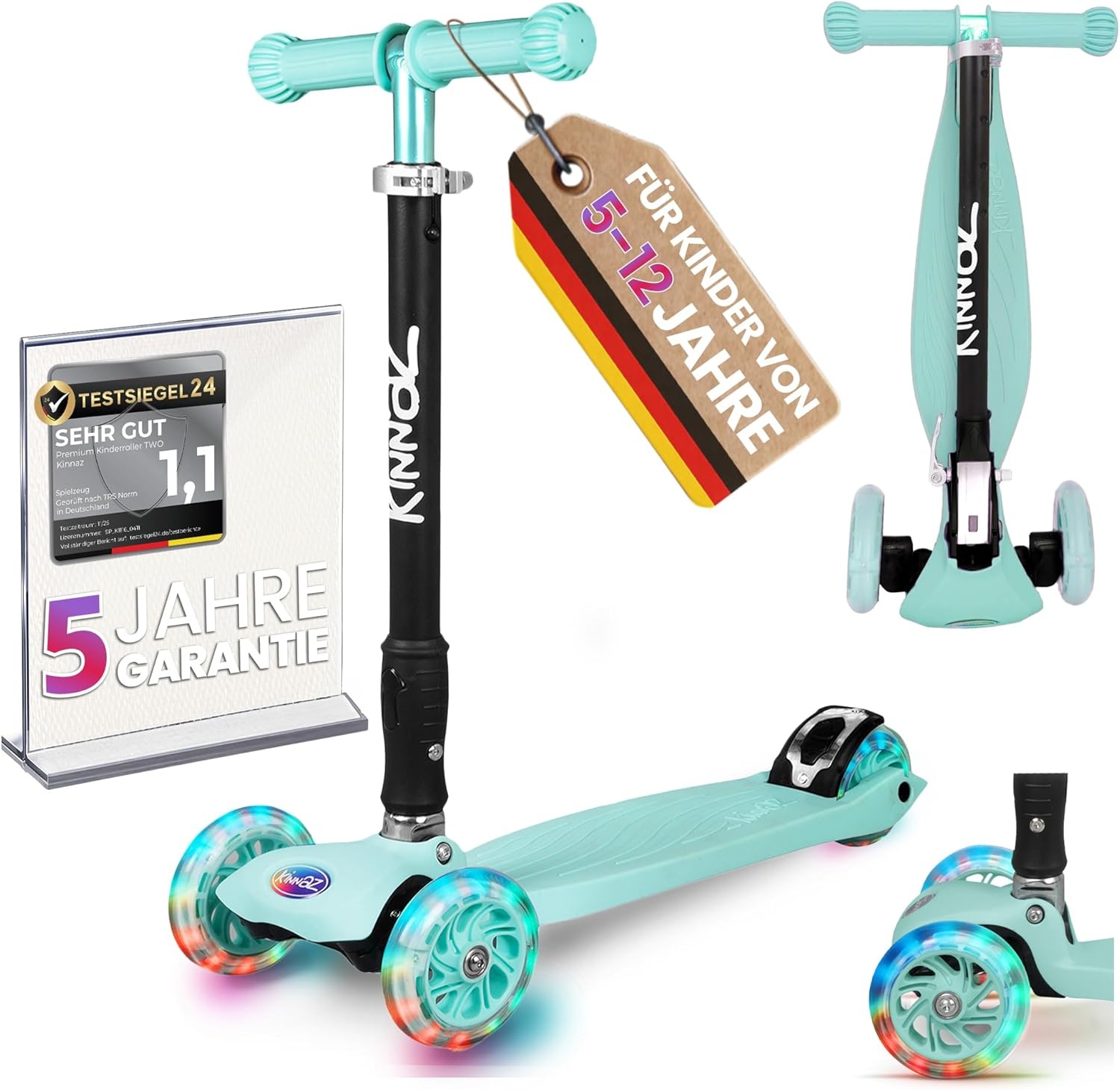 Kinderstep met LED-wielen & AirTag houder | 42% Korting