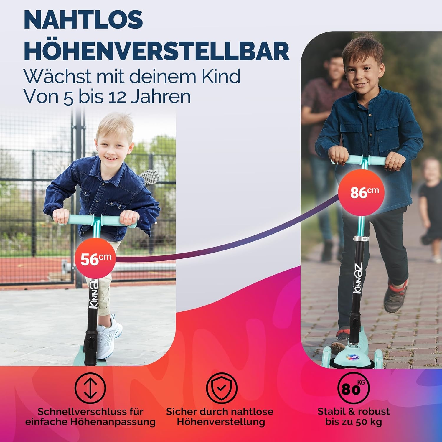 Kinderstep met LED-wielen & AirTag houder | 42% Korting