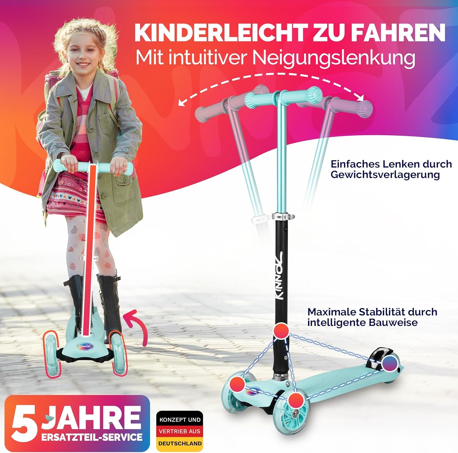 Kinderstep met LED-wielen & AirTag houder | 42% Korting