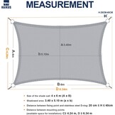Zonnezeil Crème 4x6m - 53% Korting! UV & Waterdicht