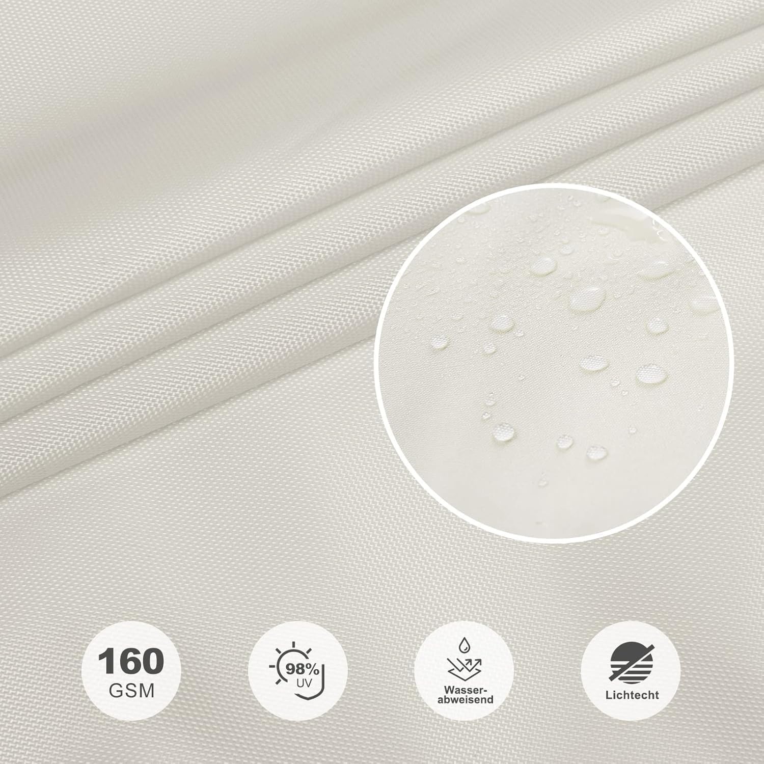 Zonnezeil Crème 4x6m - 53% Korting! UV & Waterdicht