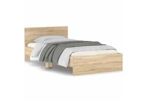 vidaXL Bedframe met hoofdbord - Sonoma Eiken - 100x200 cm - 43% Korting
