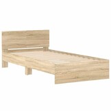 Bedframe met Hoofdbord Sonoma Eiken 100x200 cm - 48% Korting