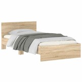 Bedframe met Hoofdbord Sonoma Eiken 100x200 cm - 48% Korting