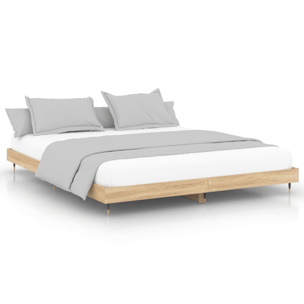 vidaXL Bedframe 200x200cm Sonoma Eiken: 57% Korting!