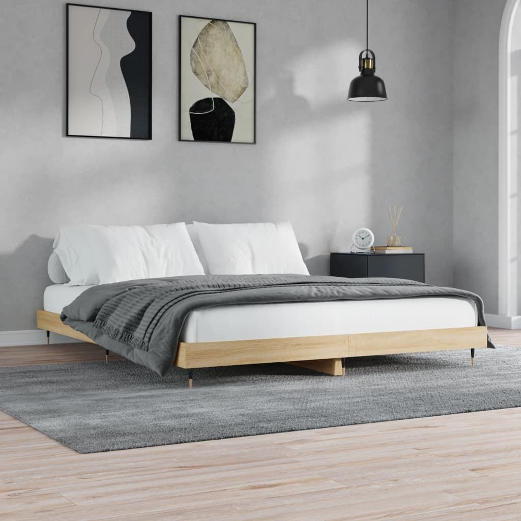 vidaXL Bedframe 200x200cm Sonoma Eiken: 57% Korting!