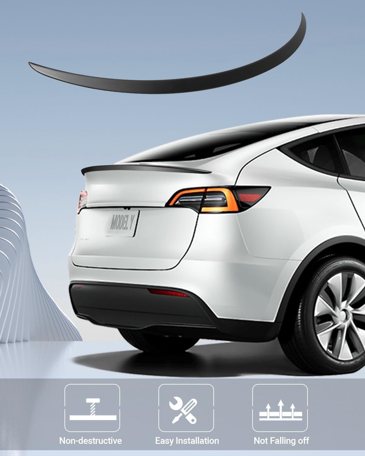 Tesla Model Y Achterspoiler Mat Zwart - 52% Korting