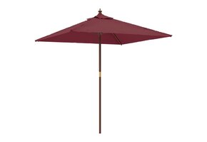 Parasol Bordeauxrood met Houten Paal - 82% Korting!