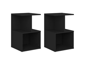 vidaXL Nachtkastjes (2 st) Zwart - 35x35x55 cm - 33% Korting