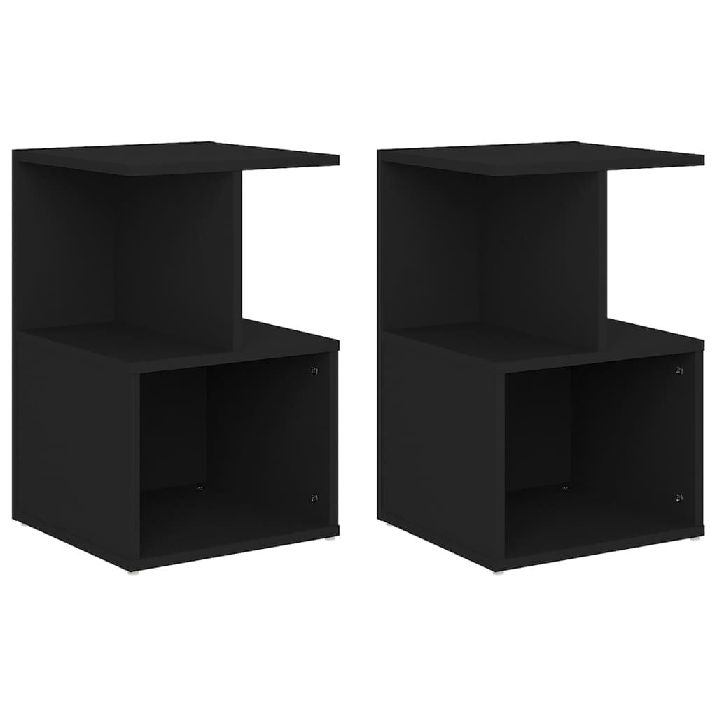 vidaXL Nachtkastjes (2 st) Zwart - 35x35x55 cm - 33% Korting