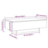 VidaXL Salontafel 100cm Zwart (39% Korting)